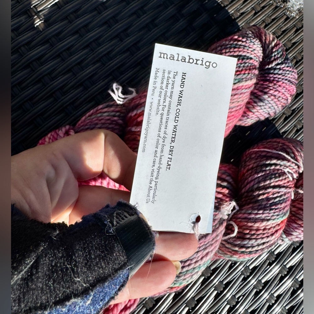 Malabrigo Vientos Hand-Dyed Yarn in Pink and Purple - Picture 9 of 17